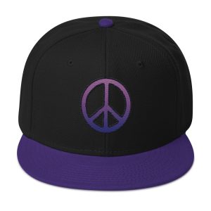 Keep the Peace Embroidered Snapback - Twilight Gradent