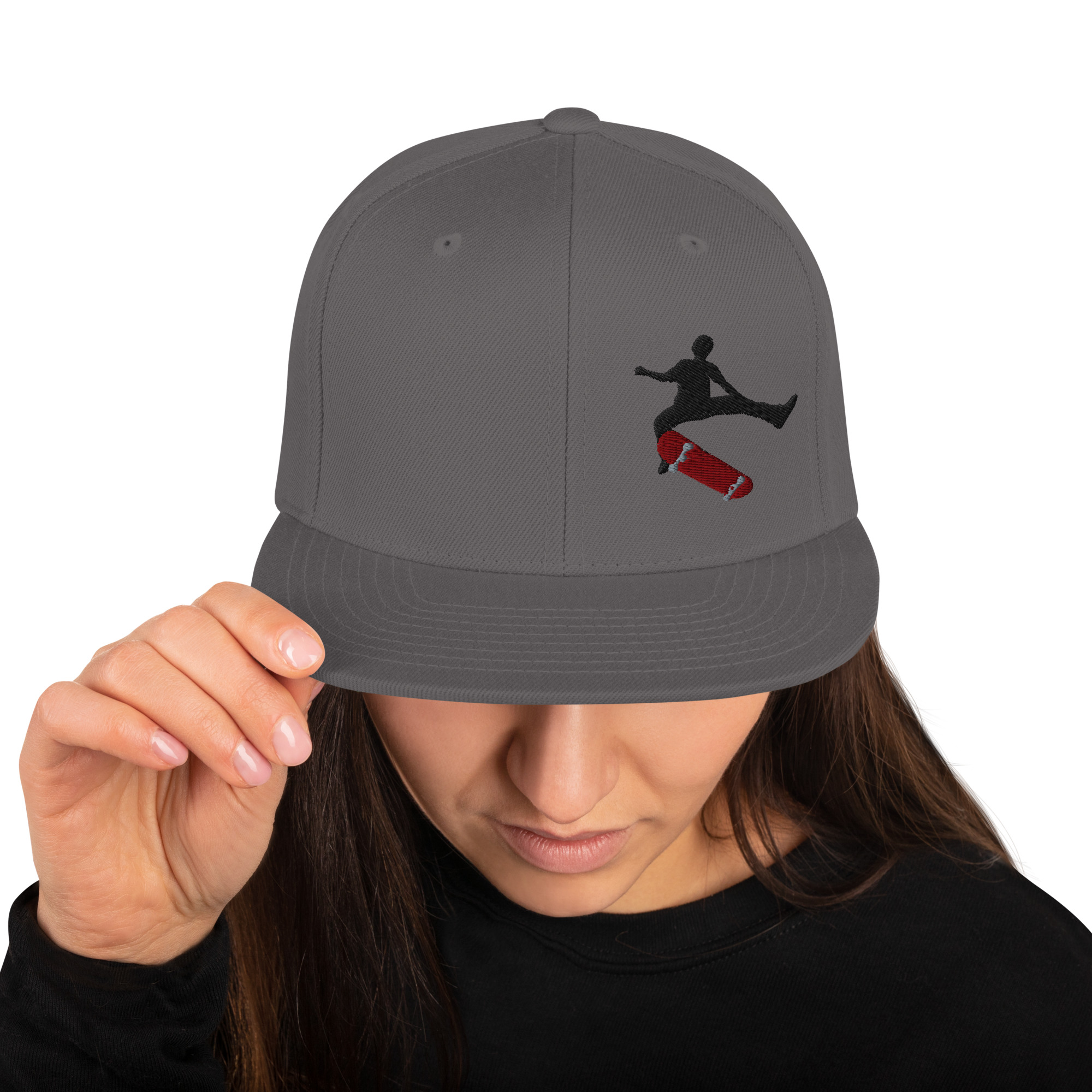 Skater Kickflip Embroidered Snapback Hat - Image 2