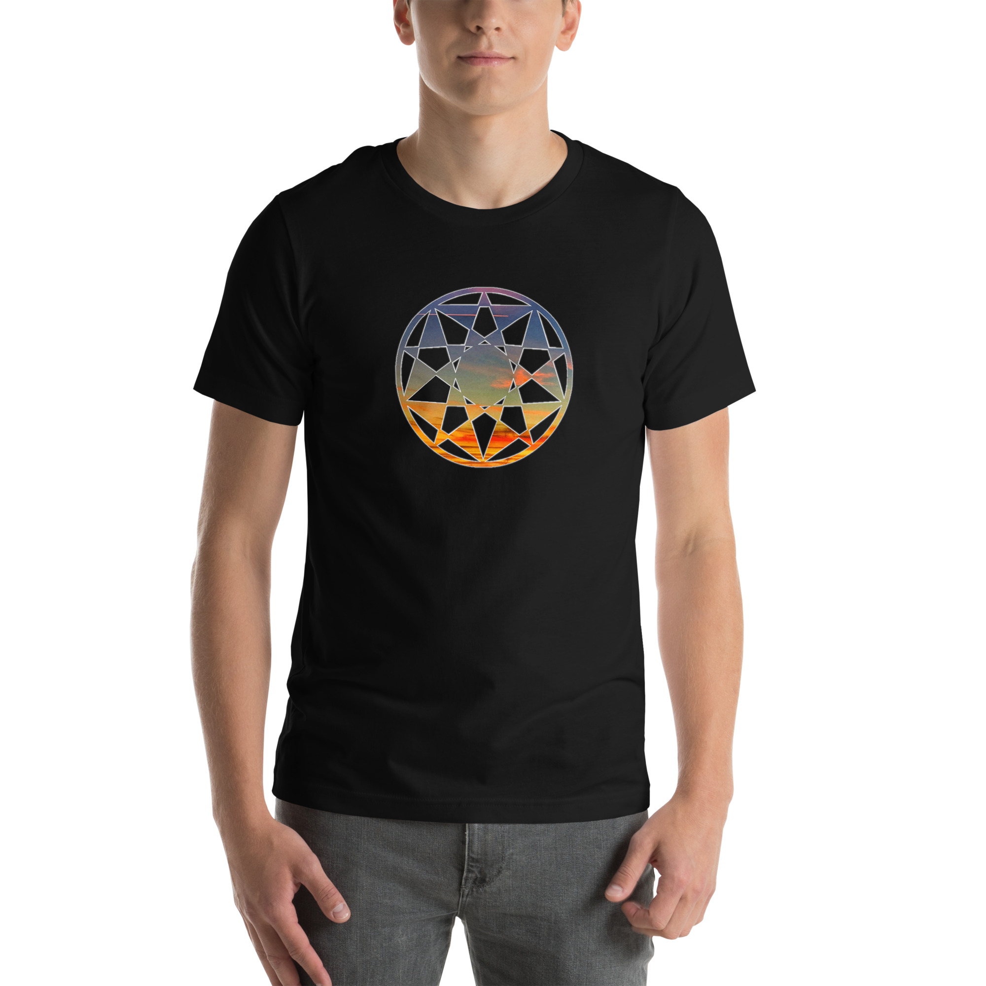 Crop Circle 70421 Sunset Fusion Unisex T-shirt - Image 3